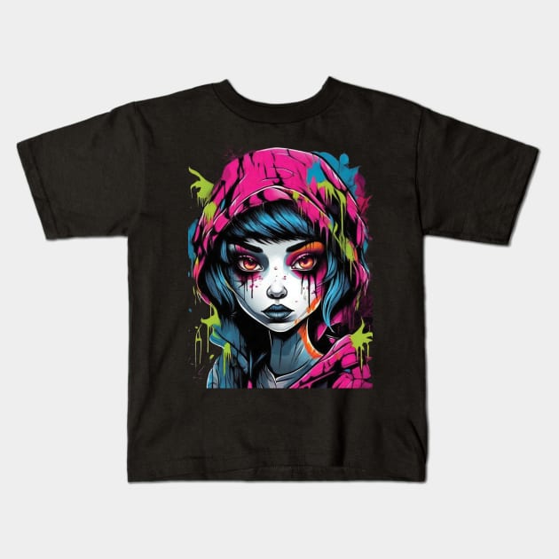 sad girl Kids T-Shirt by mdr design